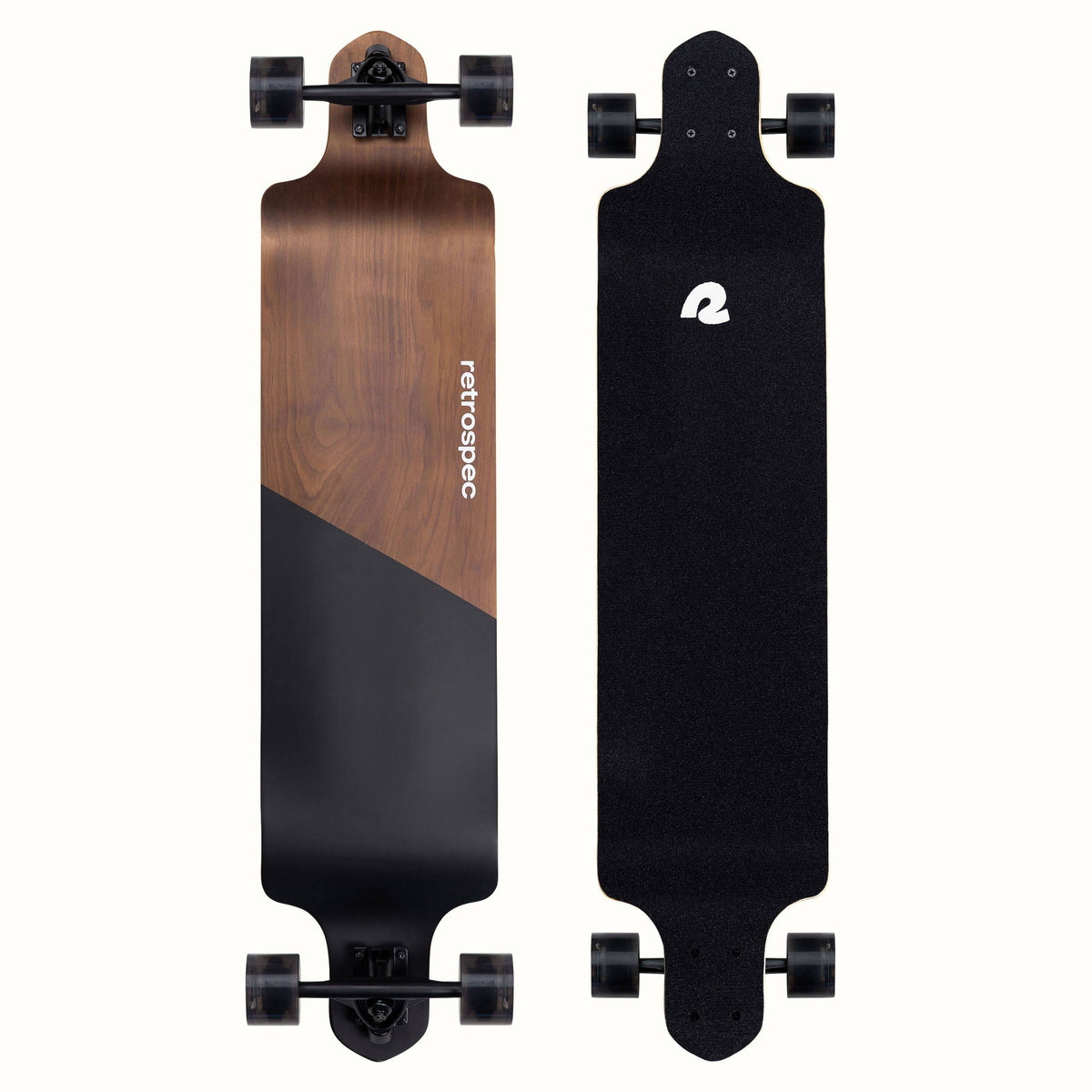Black 41-Inch Drop-Down Longboard Skateboard O936791