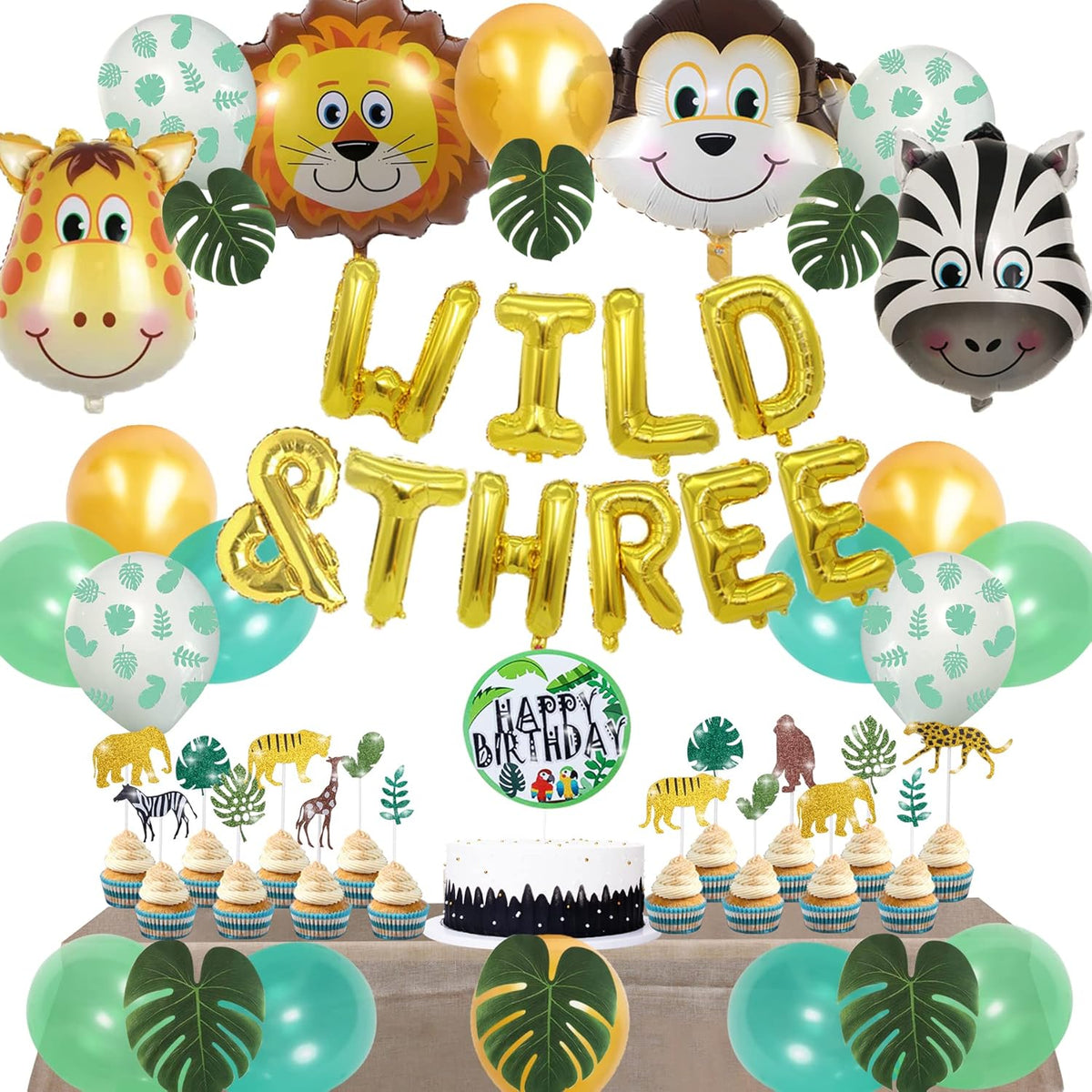 Safari Cake Topper and Cupcake Toppers H7848