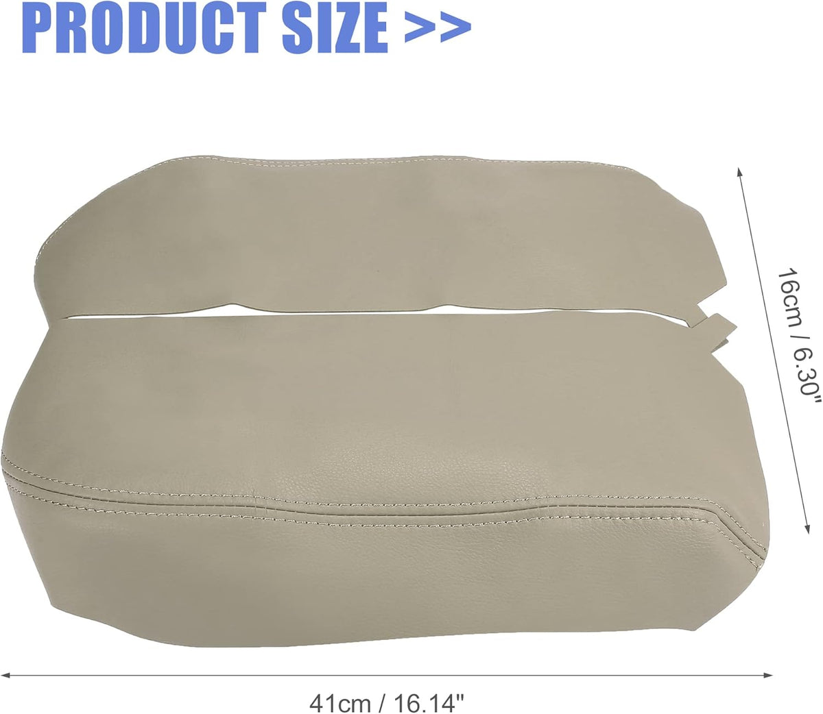 Beige Microfiber Leather Car Center Console Armrest Cover U771