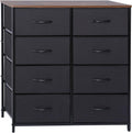 Gray 8 Drawer Fabric Dresser with Wood Top T113571