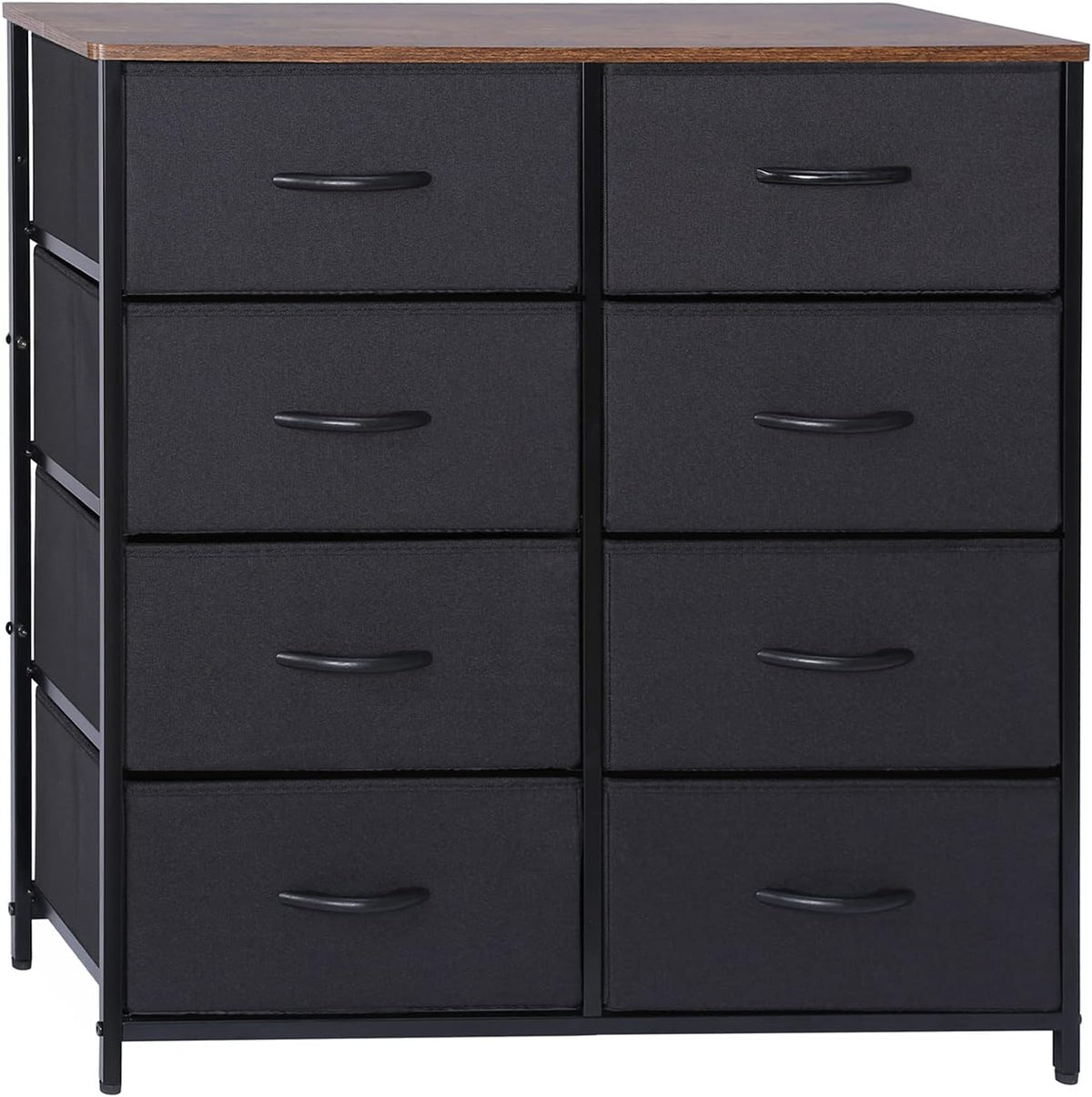 Gray 8 Drawer Fabric Dresser with Wood Top T113571