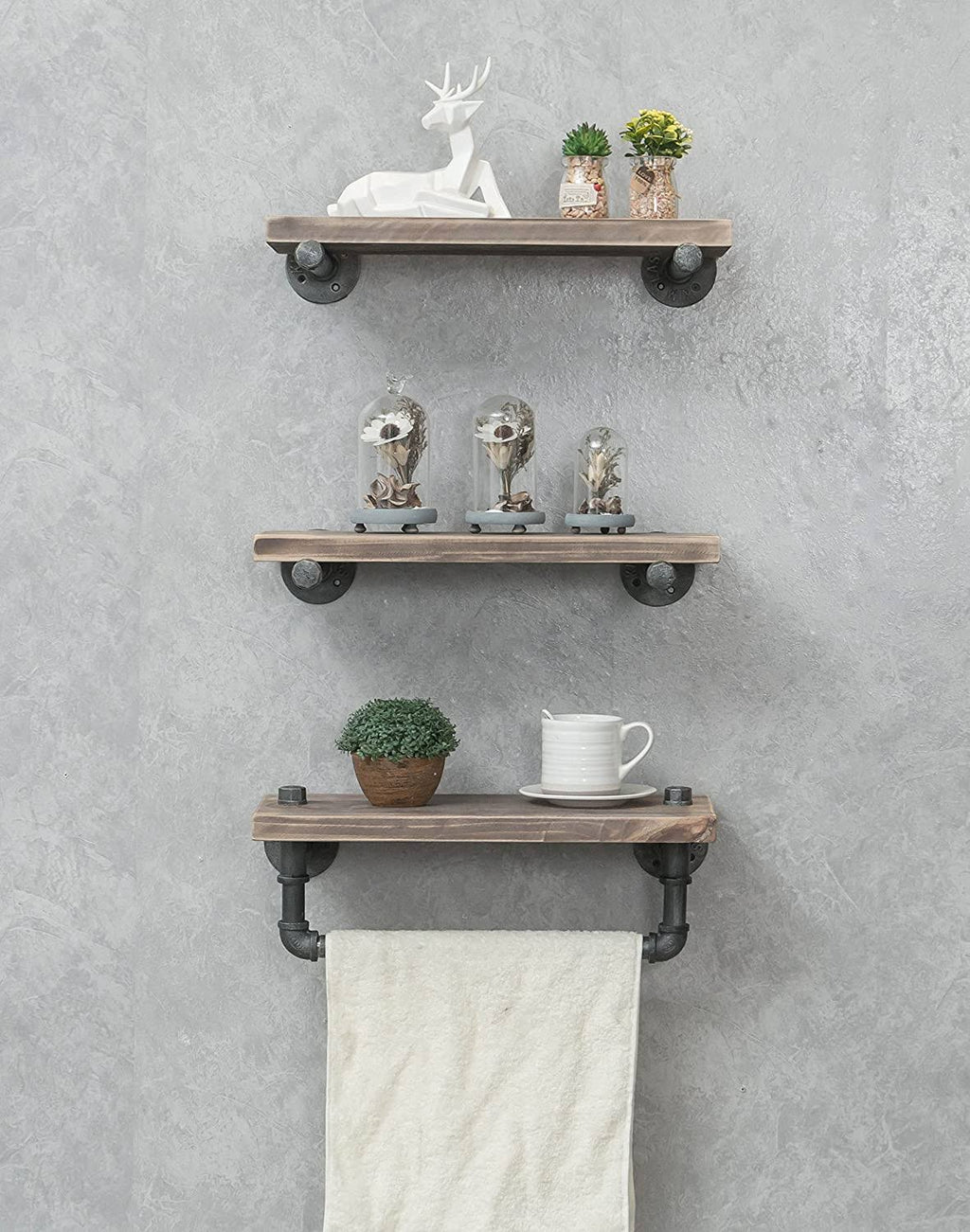 Industrial Pipe Wood Metal Shelving L460774