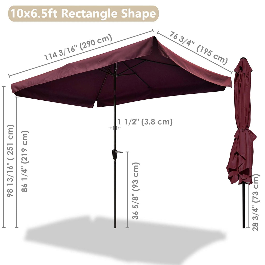 10 Ft 3 Tier Patio Umbrella with Crank Handle C754418