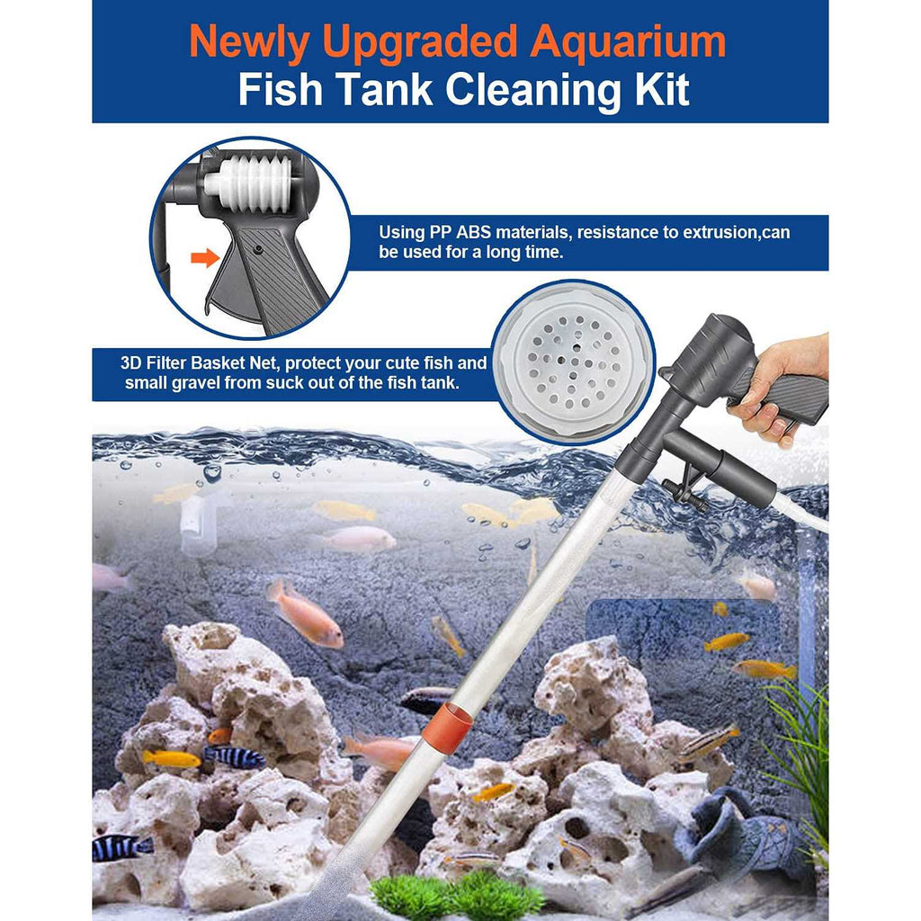Aquarium Gravel Cleaner Vacuum Fish Net Kit C924985