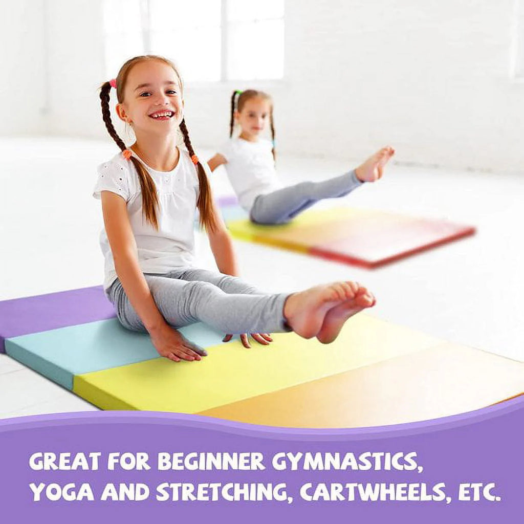 3' x 6' Kids Gymnastics Mat with Carrying Handles H9426