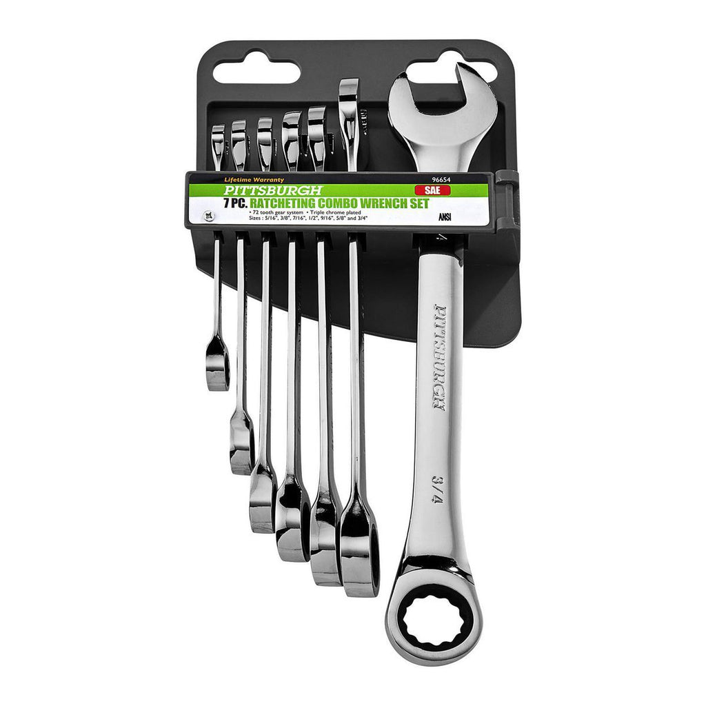 SAE Ratcheting Combination Wrench Set, 7-Piece G760076