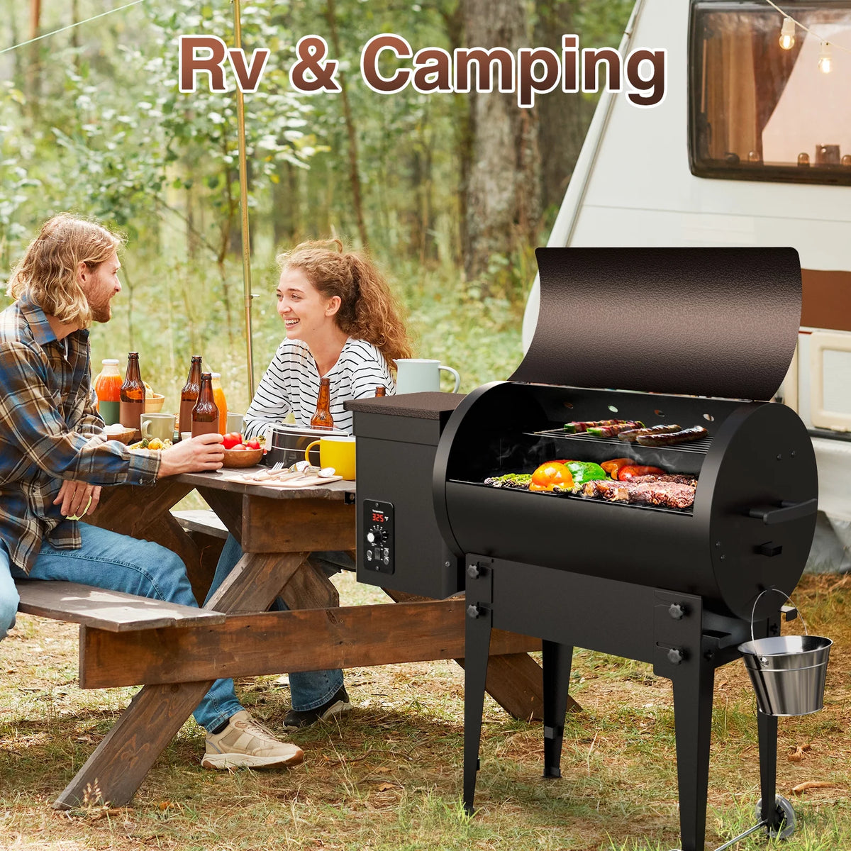 Wood Pellet Smoker & Grill BBQ with Auto Temperature Controls L6526