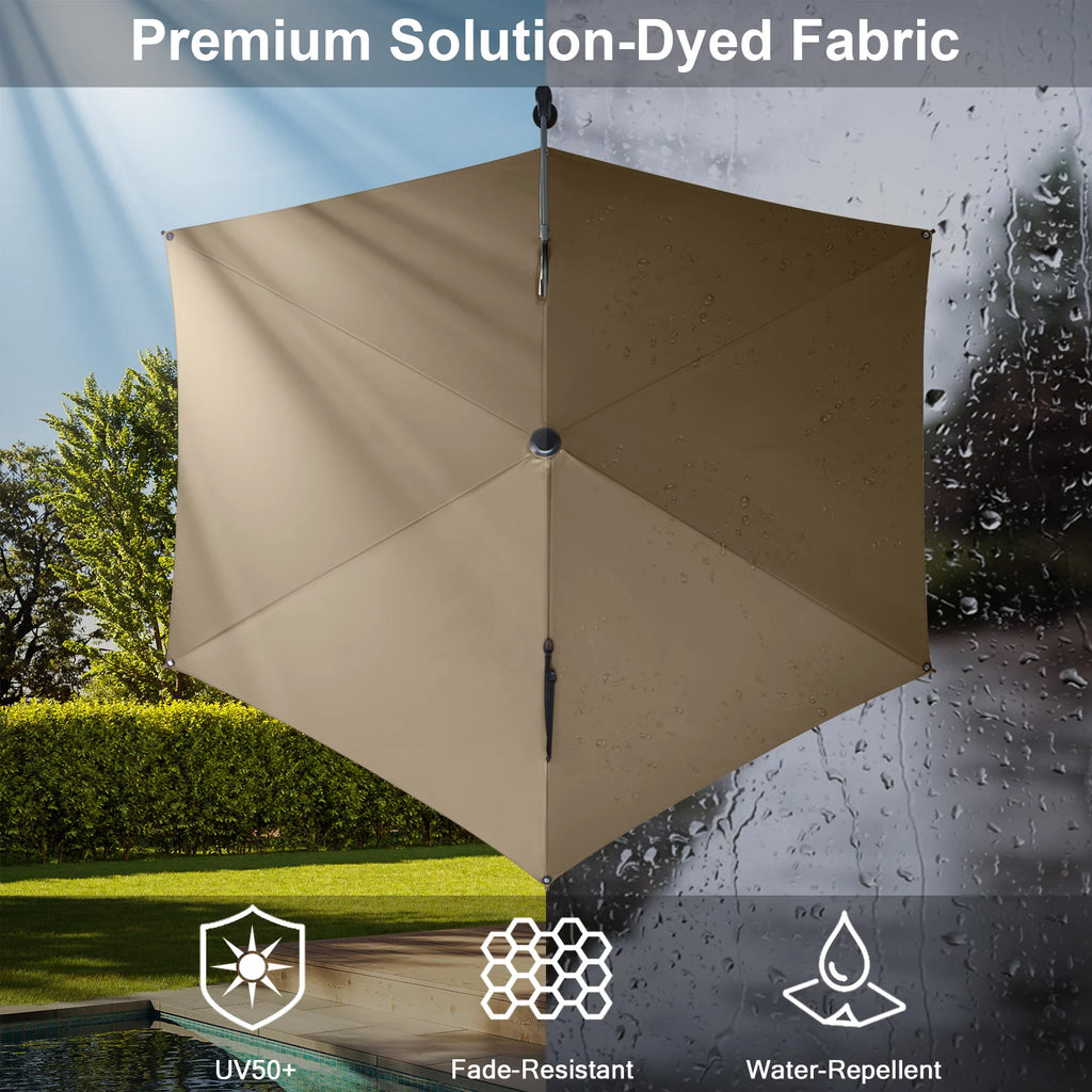 10ft Beige Outdoor Patio Umbrella I6830