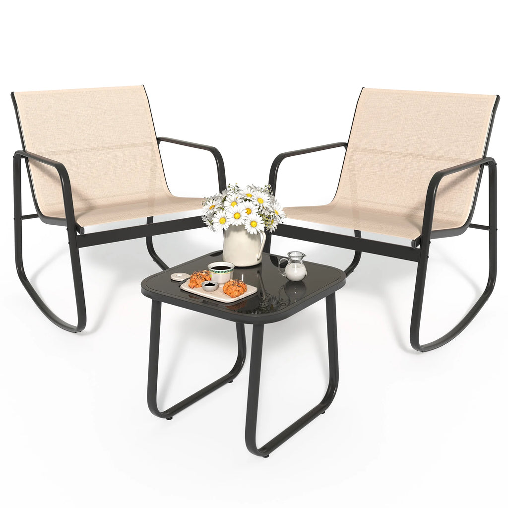 3-Piece Outdoor Patio Furniture Set Brown G7419