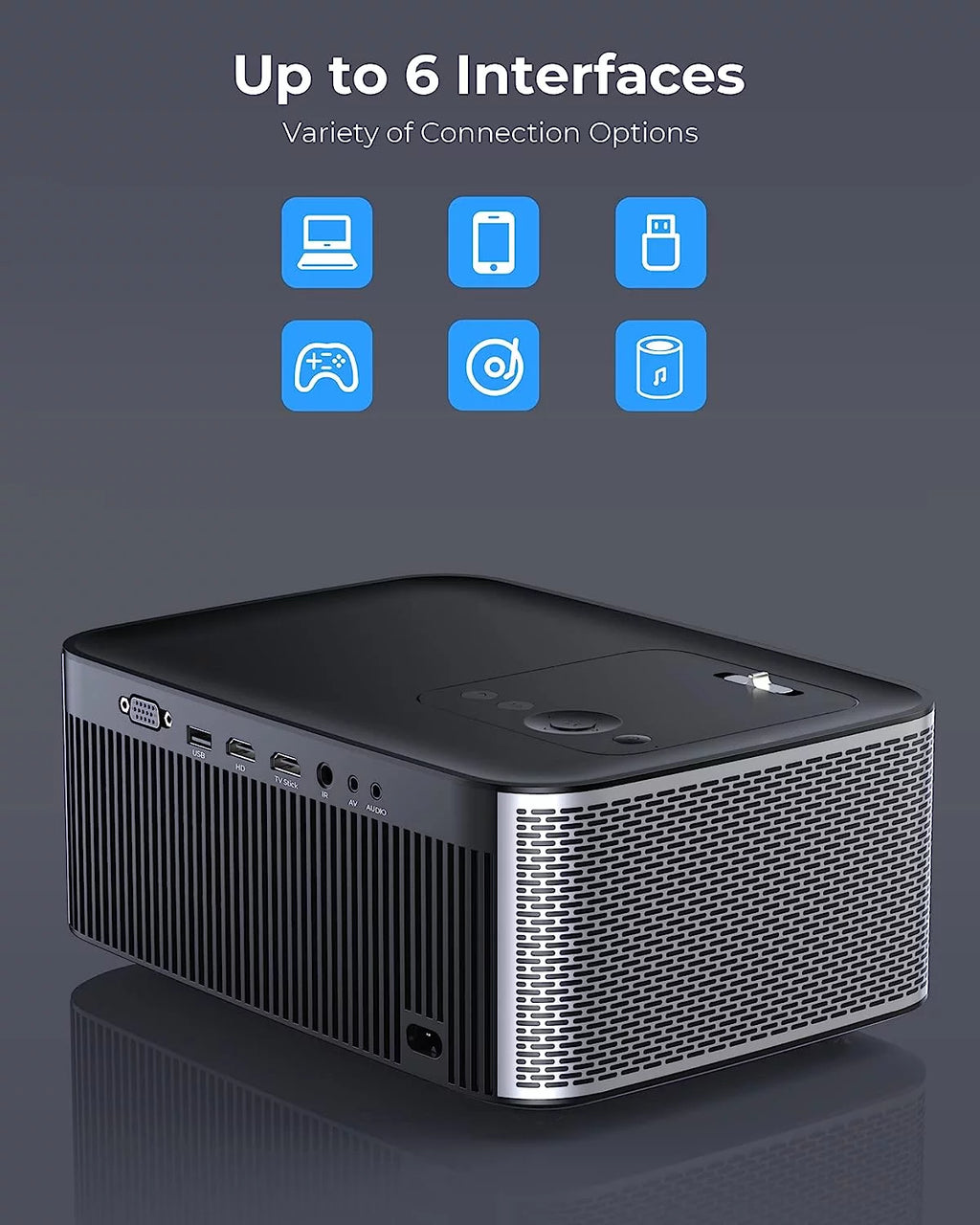 4K Projector with Wifi and Bluetooth, 5G 1080P 300 ANSI Lumen G22116