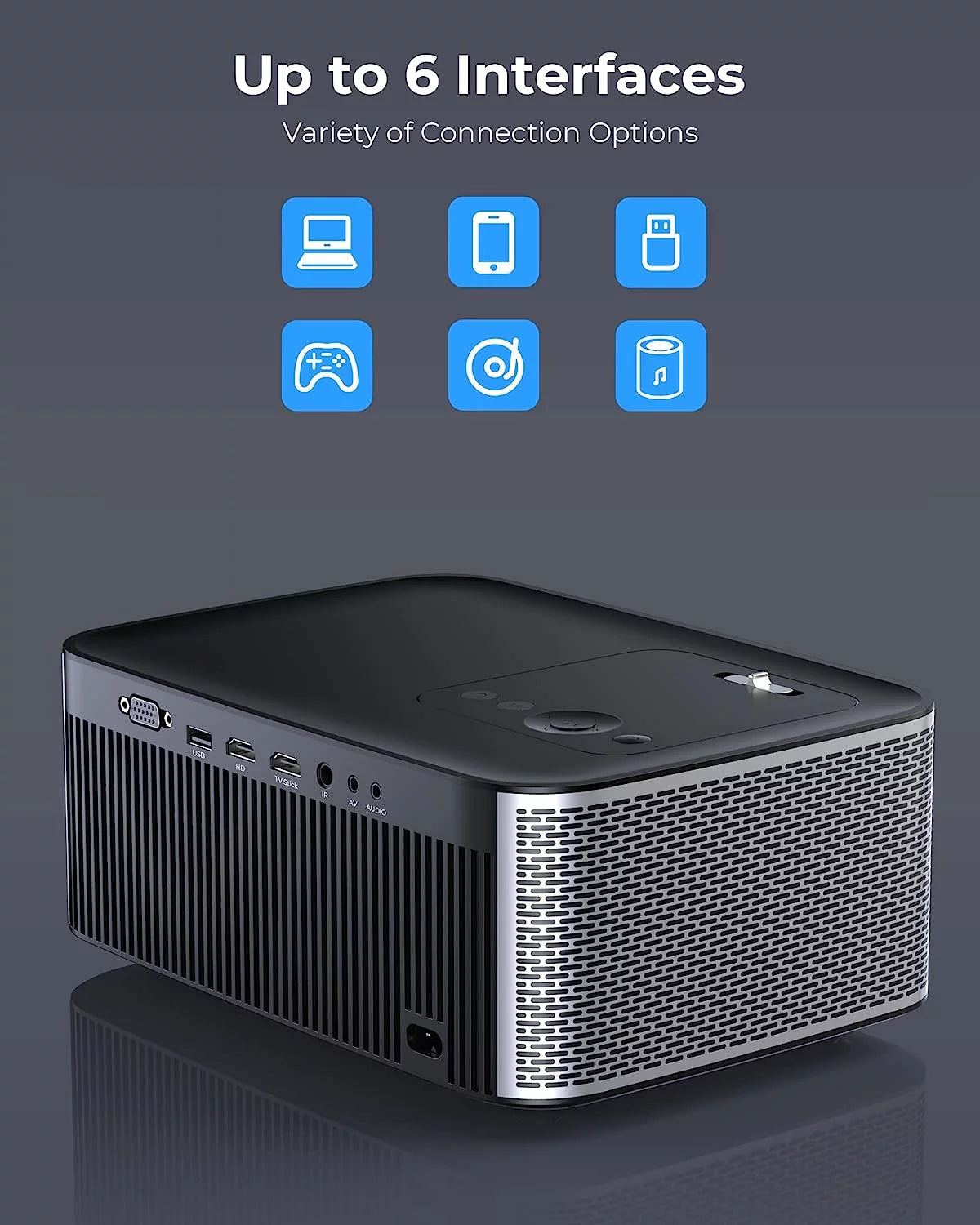 4K Projector with Wifi and Bluetooth, 5G 1080P 300 ANSI Lumen G22116