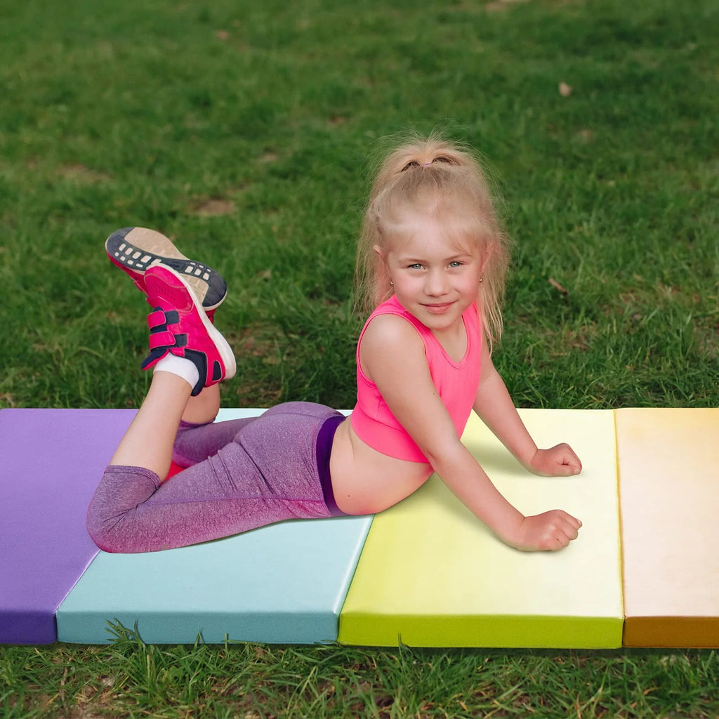3' x 6' Kids Gymnastics Mat with Carrying Handles H9426