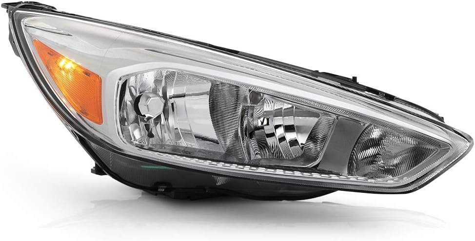2015-2018 Ford Focus Chrome Bezel Halogen Headlight Assembly Right Passenger Side W111161