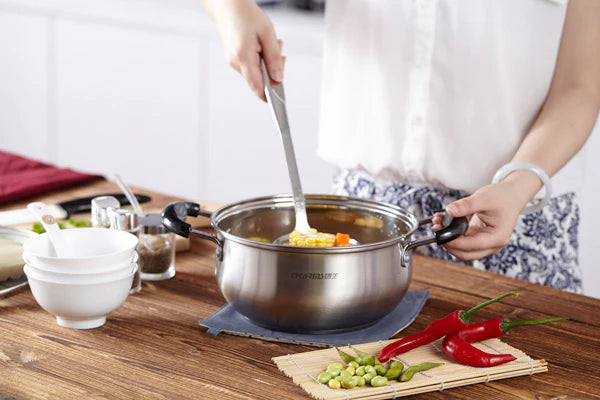 Stainless-Steel Casserole Pot with Glass Lid 24cm H517