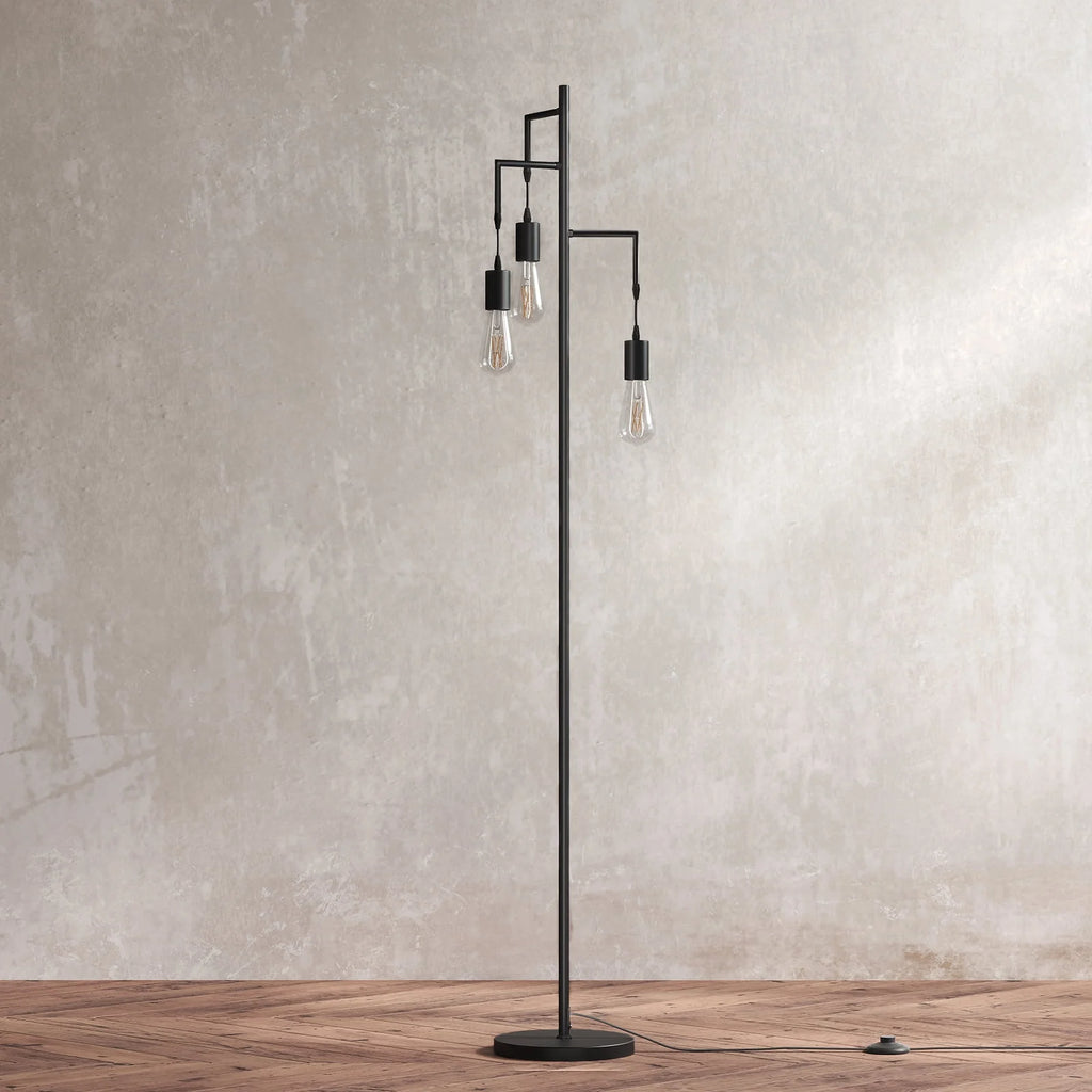 3 Light Black Floor Lamp U464