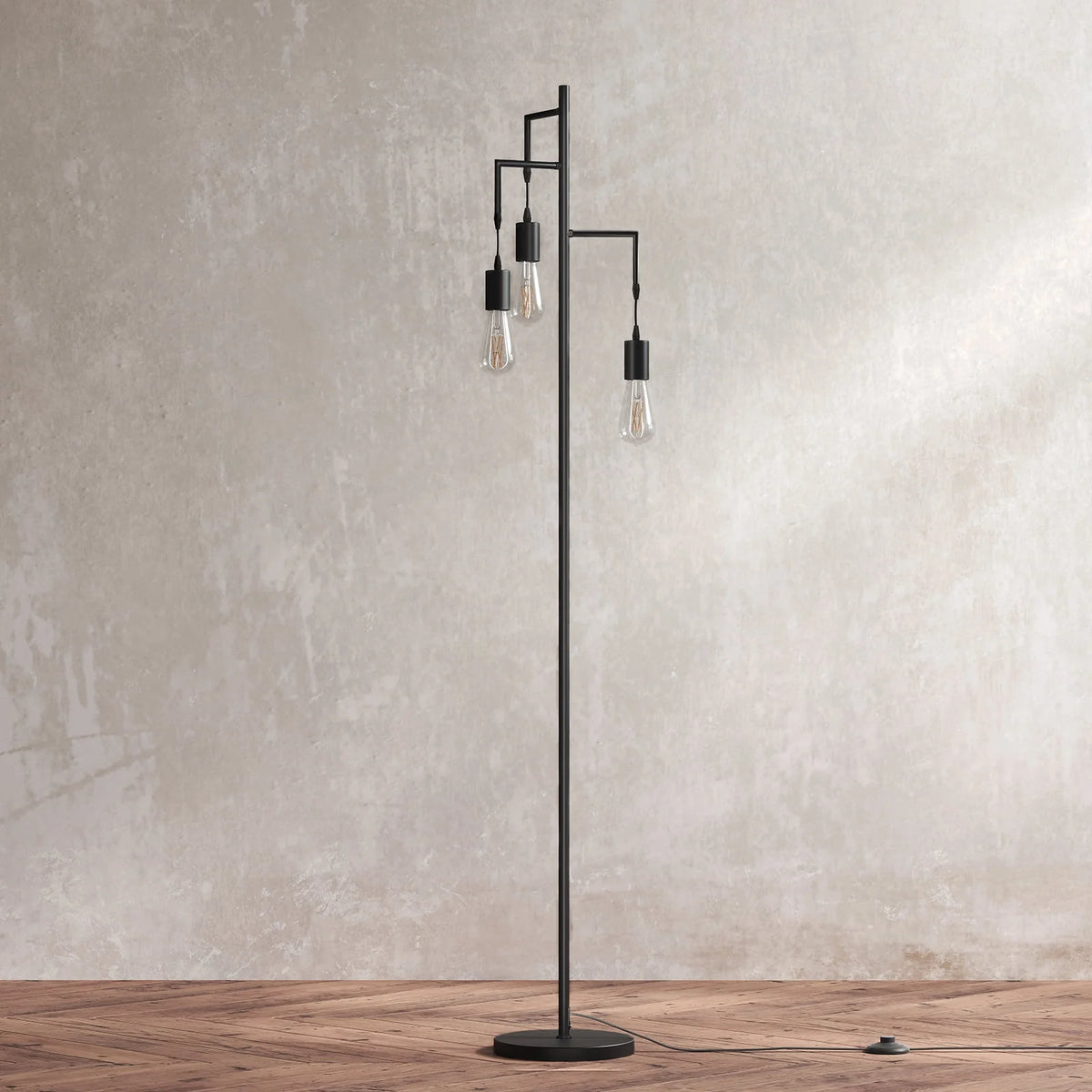 3 Light Black Floor Lamp U464