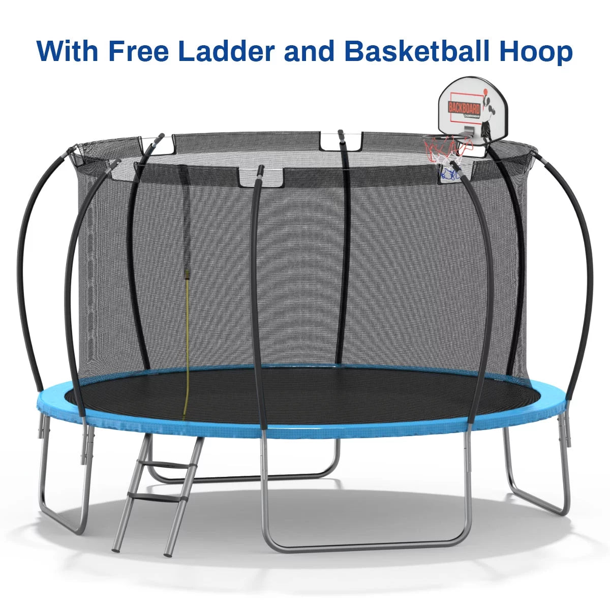 12 ft Trampoline with Enclosure and Basketball Hoop Q89496