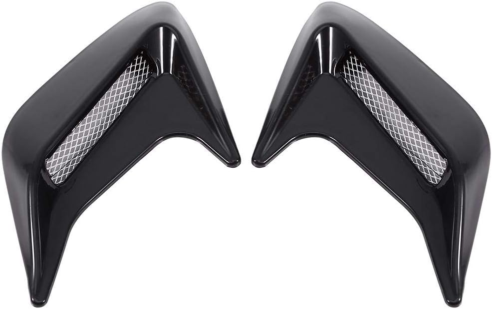 Car Hood Air Flow Intake Vent Cover 2pcs Silver F404836