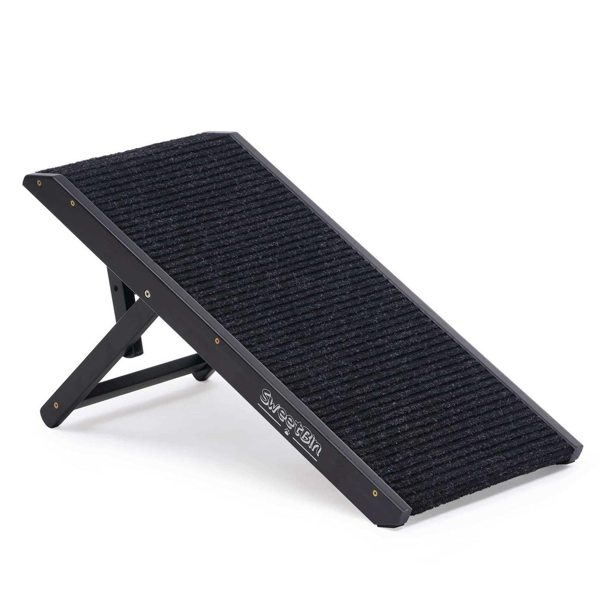 18 Tall Adjustable Wooden Folding Pet Ramp with Non Slip Carpet B745741