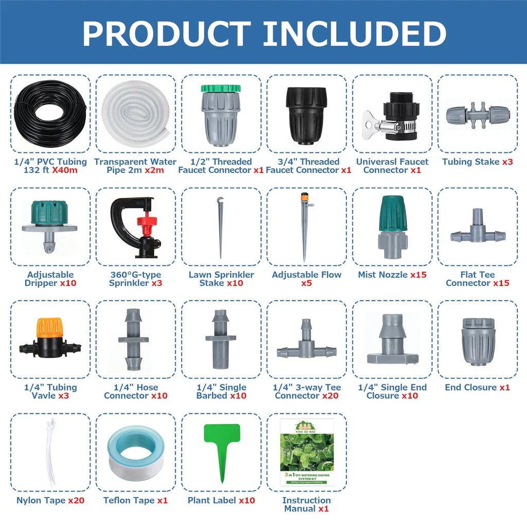 152Pcs Garden Drip Irrigation Kit T520211
