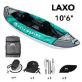 2 Person Inflatable Recreational Kayak with Carry Bag, Paddle, Fin, Pump & Safety Harness Z83629