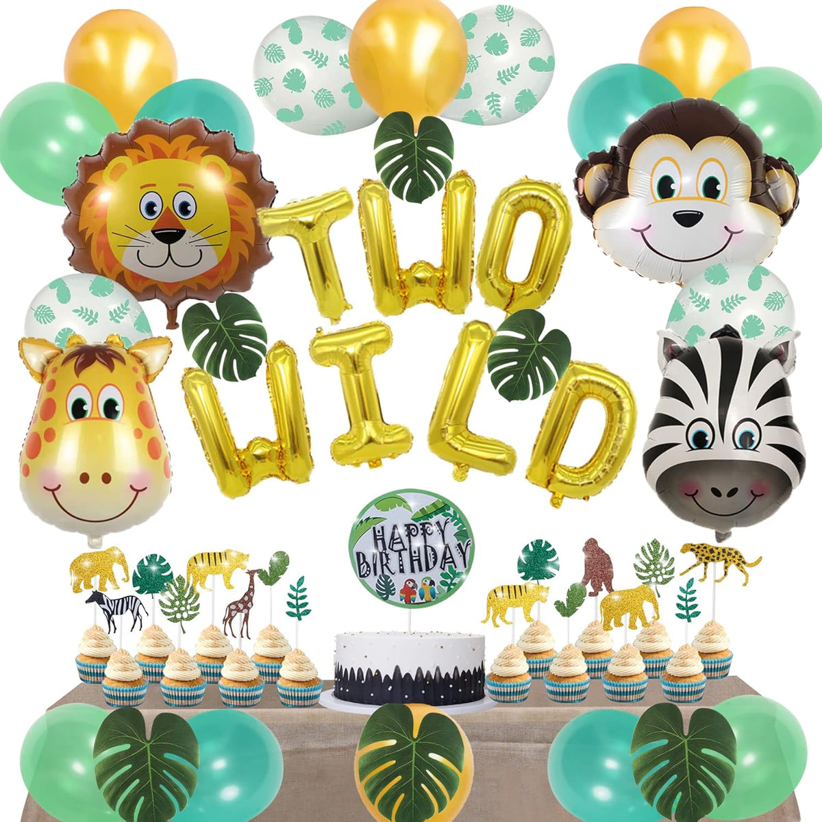 Safari Cake Topper and Cupcake Toppers H7848
