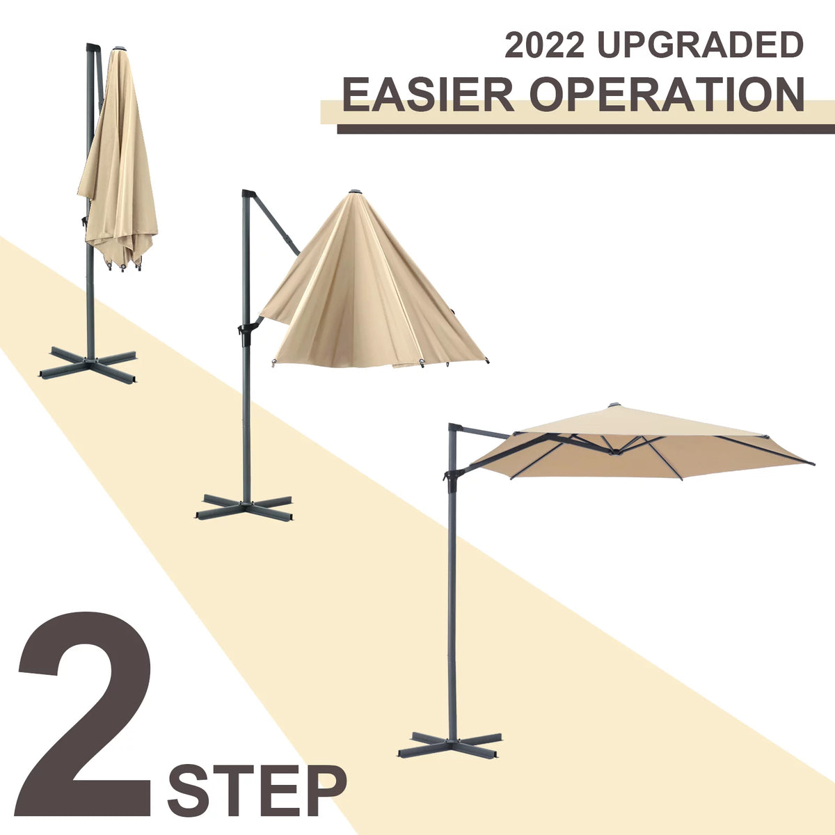 10ft Beige Outdoor Patio Umbrella I6830
