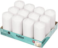 Set of 12 White Pillar Candles H5497