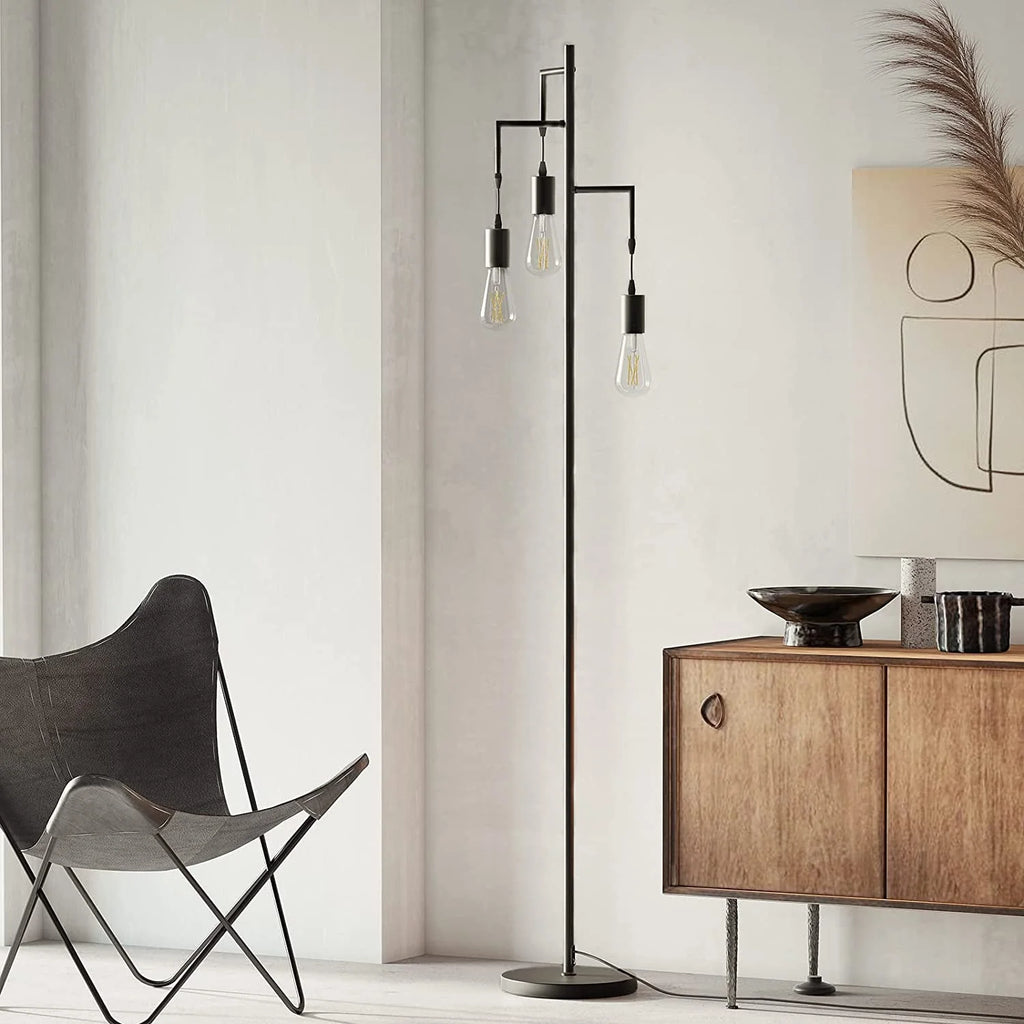 3 Light Black Floor Lamp U464
