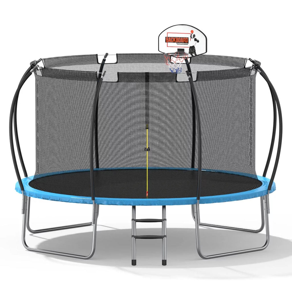12 ft Trampoline with Enclosure and Basketball Hoop Q89496