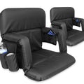 Black Set Stadium Bleacher and Bench Seat Chair with Carry Straps O928