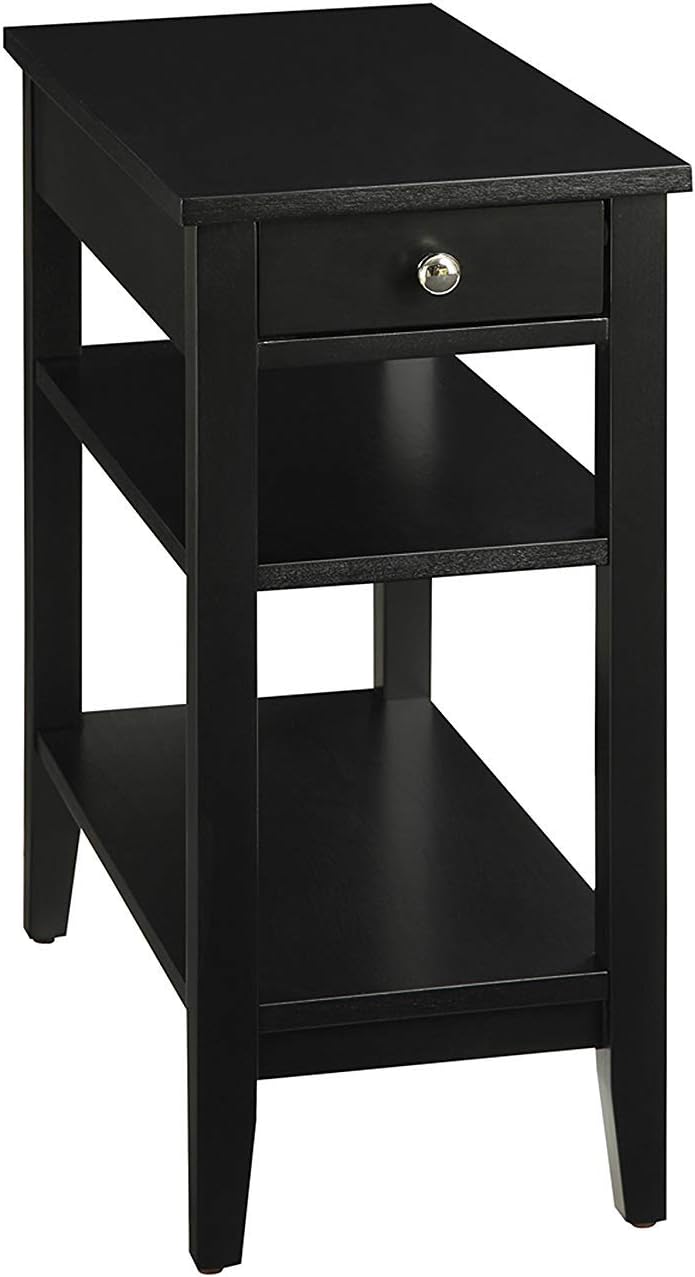 Three Tier End Table with Drawer, Mahogany T2816