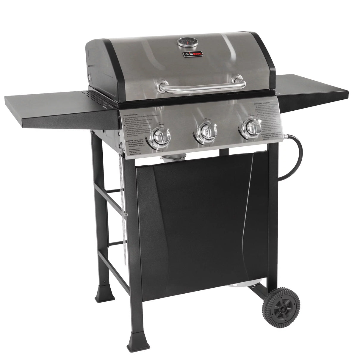 4-Burner Gas Grill with Side Burner and Side Shelves R528
