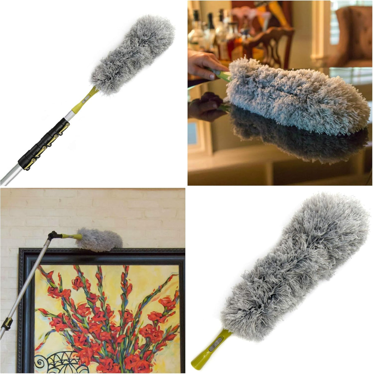 6 to 24 ft Telescopic Pole Microfiber Feather Duster X890130