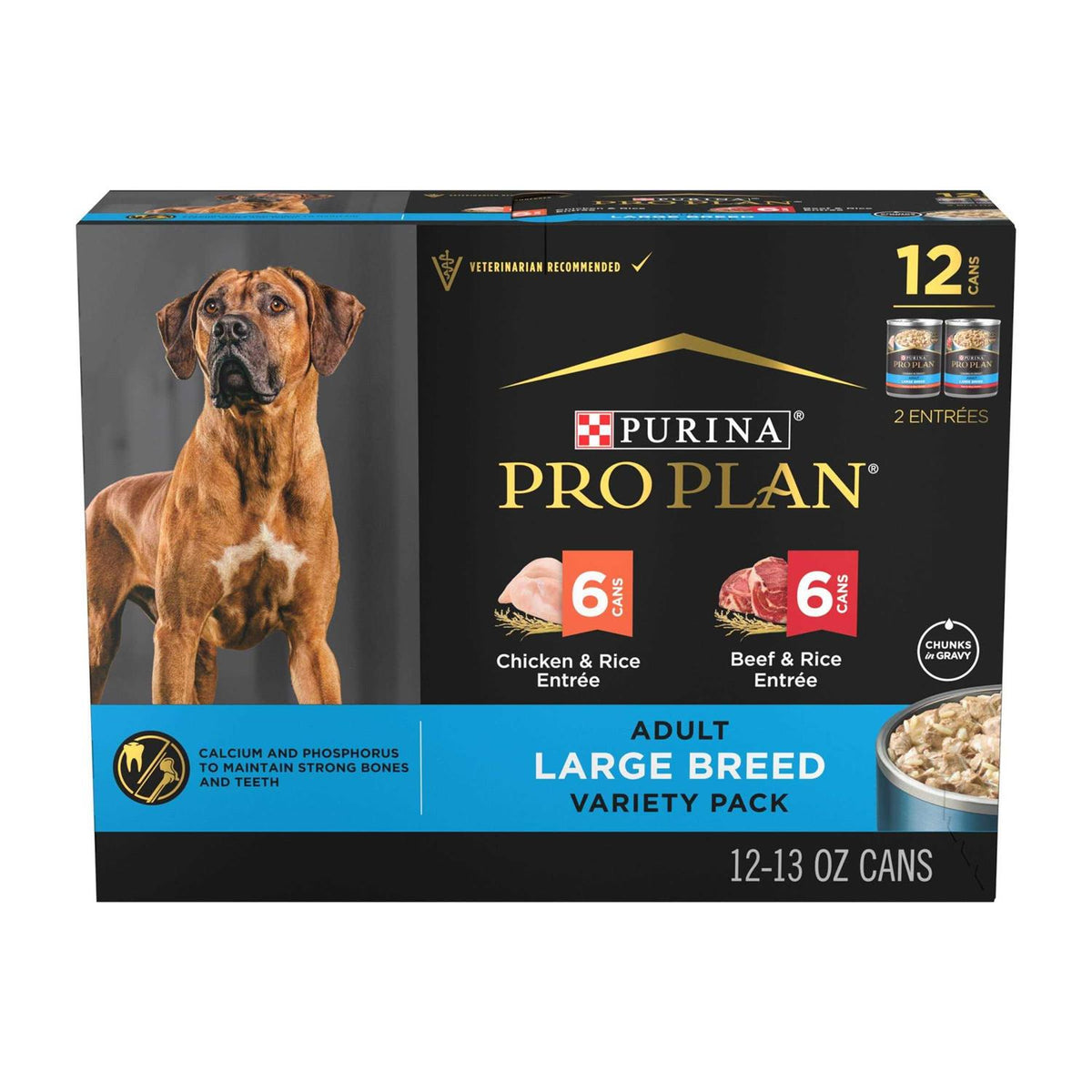 Chicken & Rice Beef & Rice Adult Large Breed Wet Dog Food Variety Pack A750502