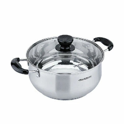 Stainless-Steel Casserole Pot with Glass Lid 24cm H517