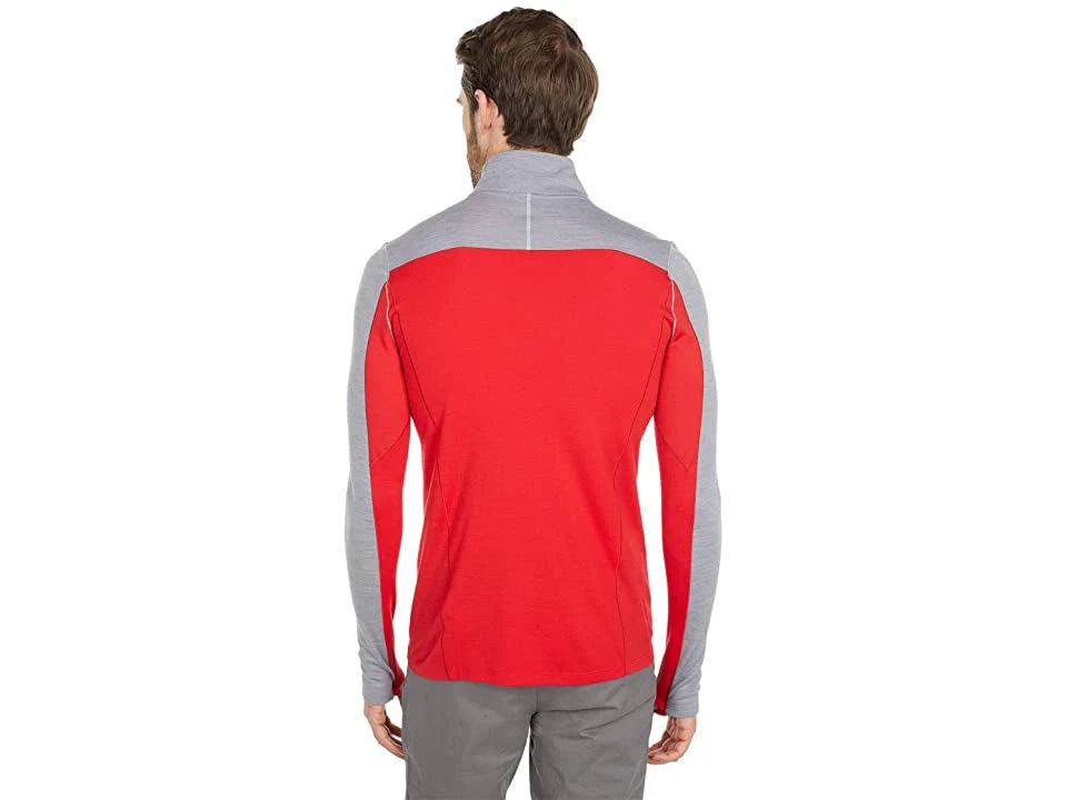 Merino Sport 250 Long-Sleeve 1/4-Zip Top Light Gray Heather/Cardinal Red T56303