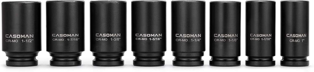 8 Pieces 3/4-Inch Drive Deep Impact Socket Set, CR-MO, Metric, 6-Point, 26mm to 38mm U66030