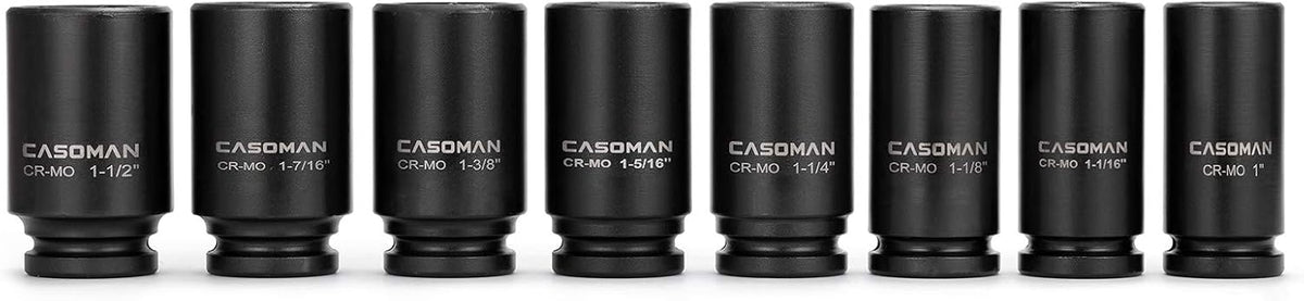 8 Pieces 3/4-Inch Drive Deep Impact Socket Set, CR-MO, Metric, 6-Point, 26mm to 38mm U66030