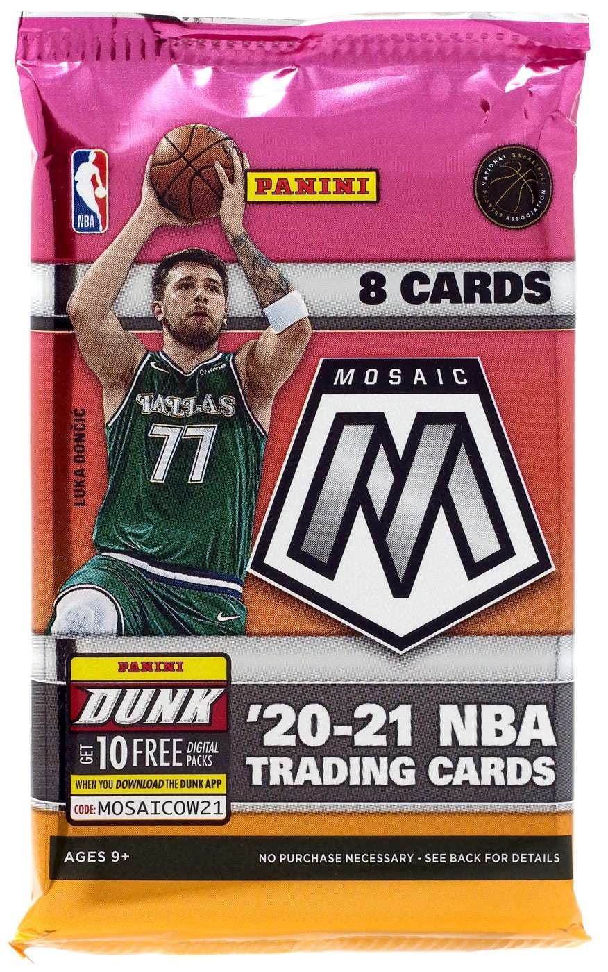 Basketball Trading Card MEGA Box Pack (8 Cards, Pink Fluorescent Prizms) L83386