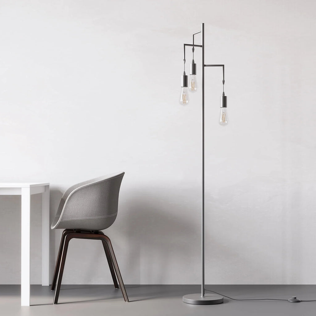 3 Light Black Floor Lamp U464