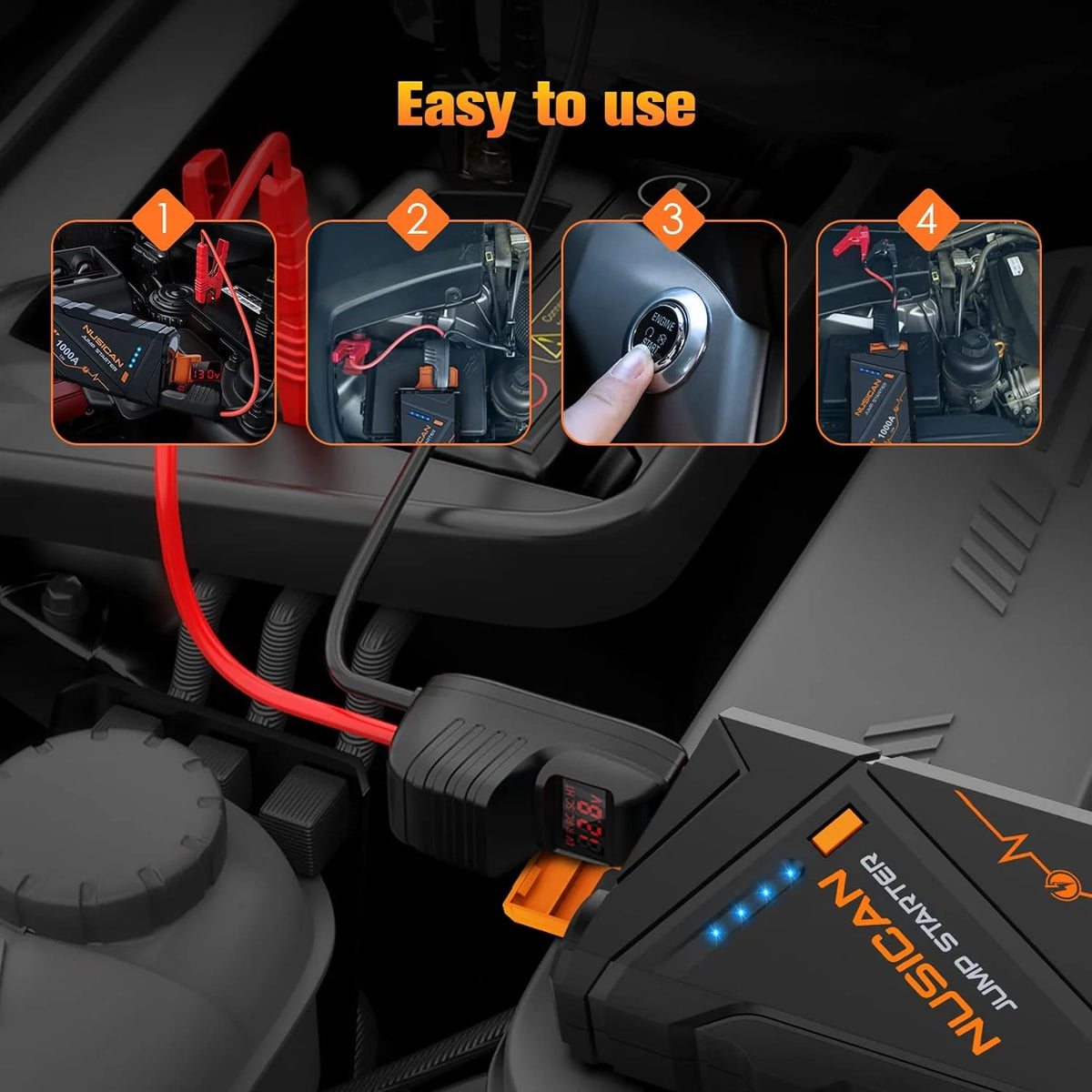 1000A Peak 12V Portable Car Battery Jump Starter Z6029