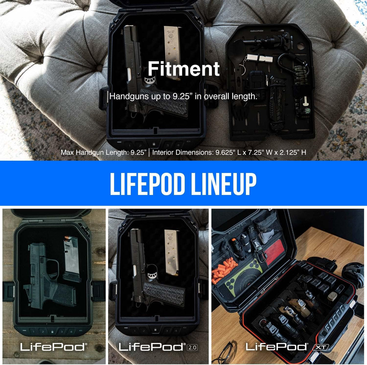 Waterproof Rugged Electronic Lock Portable Handgun Case with Backlit Keypad Z66466