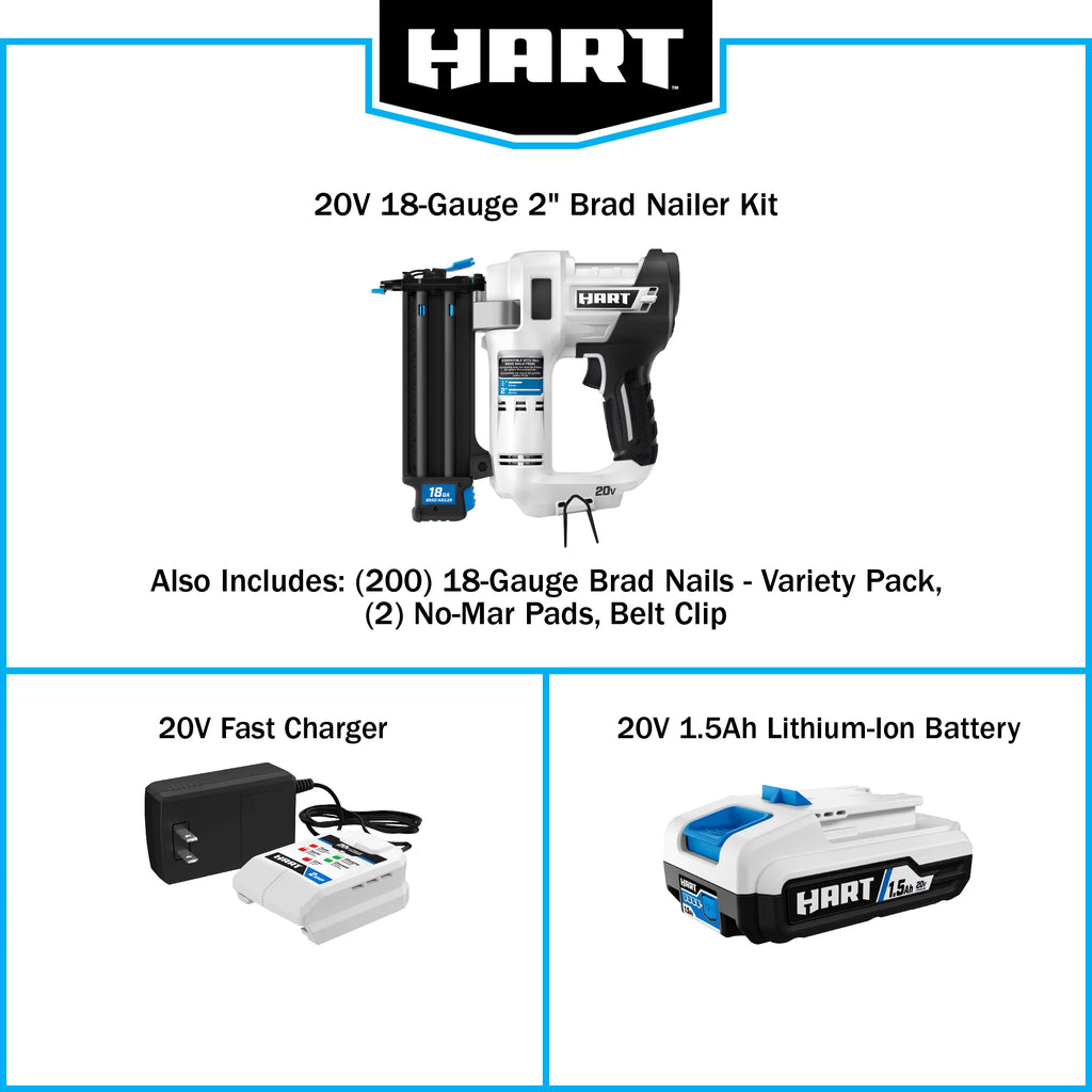 20-Volt 18-Gauge Battery-Powered Brad Nailer Kit I74909