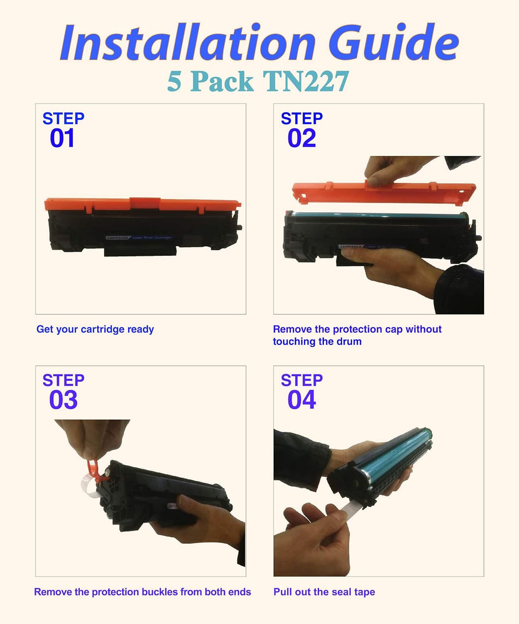 Compatible TN227 Toner Cartridge Replacement 5-Pack J5266