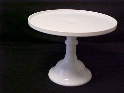 White Milk Glass Cake Stand L339