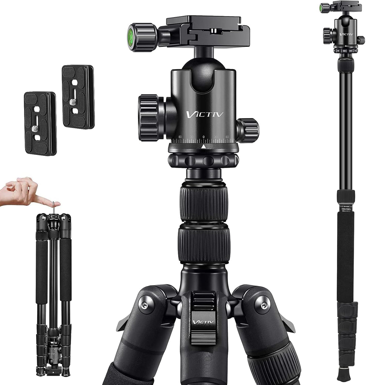 Compact Aluminum Camera Tripod with 360 Degree Ball Head P5635