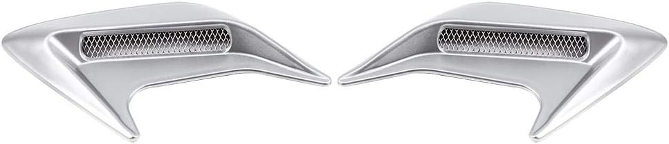 Car Hood Air Flow Intake Vent Cover 2pcs Silver F404836