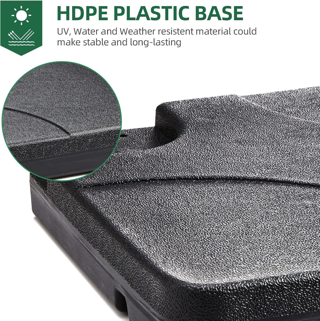 Heavy-Duty Square Cantilever Umbrella Base 4Pcs Black A40431