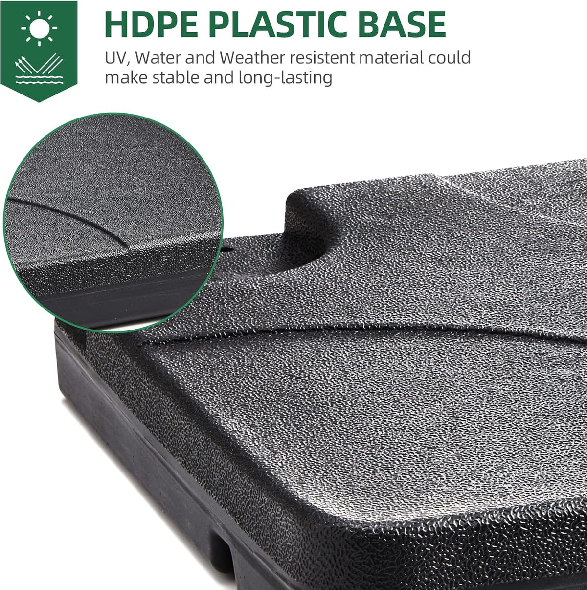 Heavy-Duty Square Cantilever Umbrella Base 4Pcs Black A40431